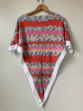 NWOT Missoni chevron zig zag stripe lightweight poncho knit sweater topper